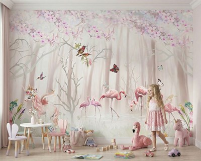 Behang met sprookjesachtig natuurlandschap 