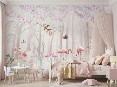 Behang met sprookjesachtig natuurlandschap 