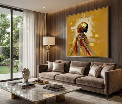 Behang met portret van een Afrikaanse vrouw