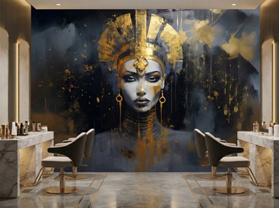 Behang met de goudharige koningin van Egypte