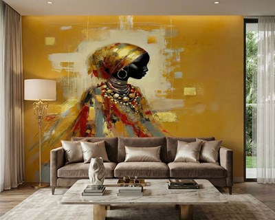 Behang met portret van een Afrikaanse vrouw