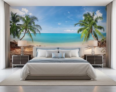 Behang met rustgevend tropisch zeezicht