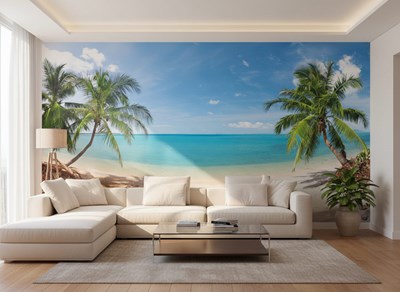 Behang met rustgevend tropisch zeezicht