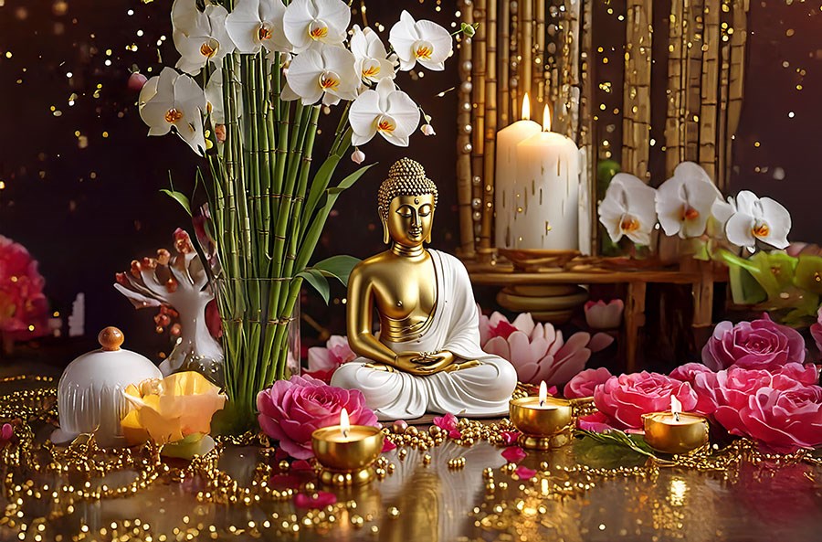 Boeddha-beeld behang