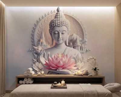 3D Boeddhabeeld Behang