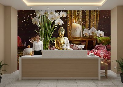 Boeddha-beeld behang