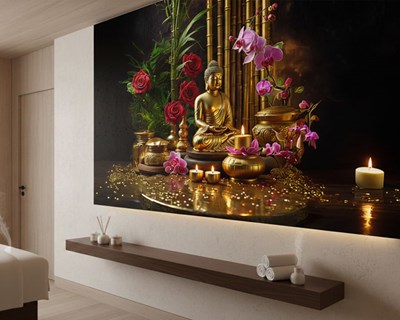 3D Boeddhabeeld Behang
