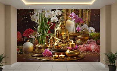 Boeddha-beeld behang