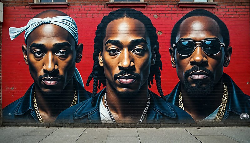 Hiphop-straatkunstbehang 