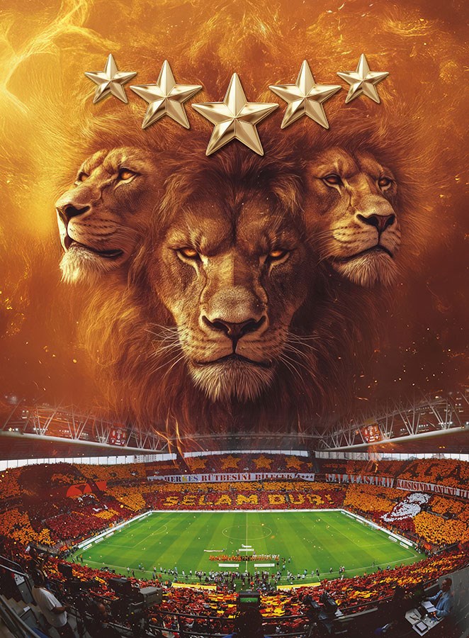 Galatasaray-teambehang met leeuwenthema 