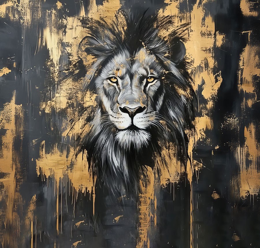 Behang met leeuwenfoto 