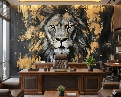 Behang met leeuwenfoto 