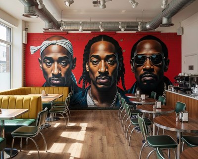 Hiphop-straatkunstbehang 