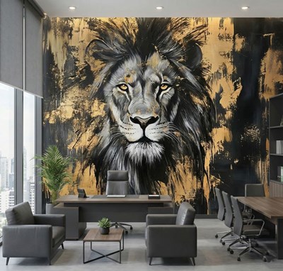 Behang met leeuwenfoto 