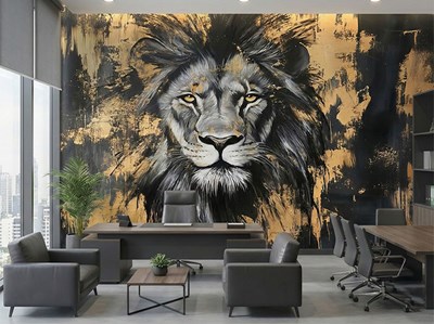 Behang met leeuwenfoto 