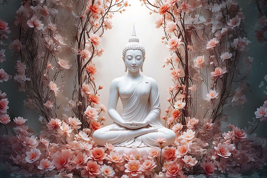 Mediterende Boeddha-behang
