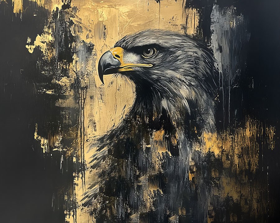 Gold Zwart Adelaar Behang