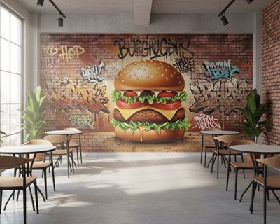 Hamburger-thema behang