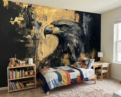 Gold Zwart Adelaar Behang