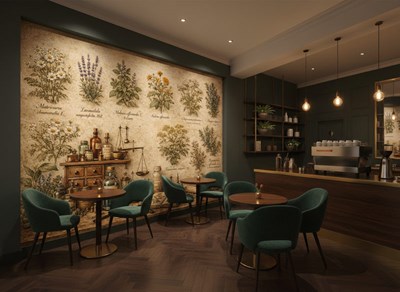 Thema behang met geneeskrachtige planten