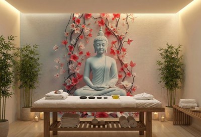 3D Boeddhabeeld Behang