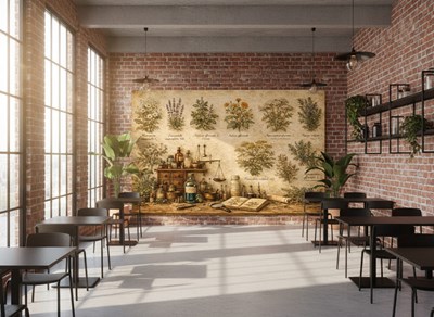 Thema behang met geneeskrachtige planten