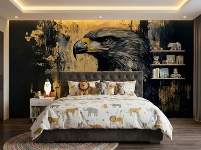 Gold Zwart Adelaar Behang