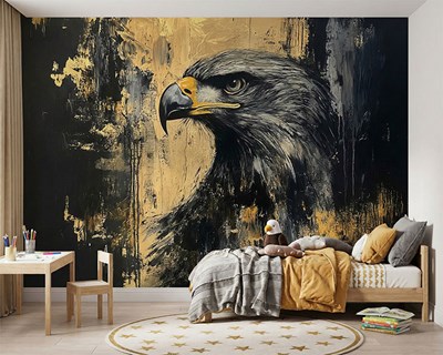 Gold Zwart Adelaar Behang