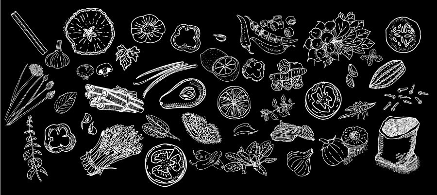 Achtergrond met afbeeldingen van voedsel 