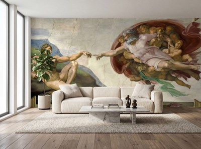 De schepping van Adam – Michelangelo-behang