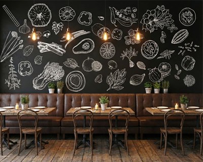 Achtergrond met afbeeldingen van voedsel 