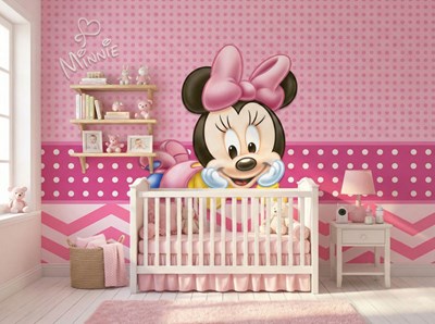 Minnie Mouse-behang voor meisjeskamers