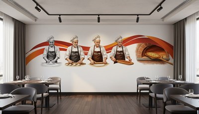 Behang met een pide-thema 