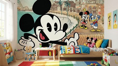 Mickey Mouse-behang voor de kinderkamer 
