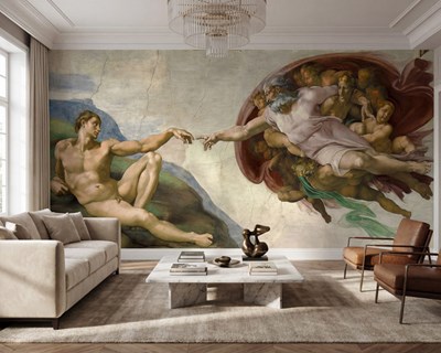 De schepping van Adam – Michelangelo-behang