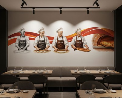 Behang met een pide-thema 