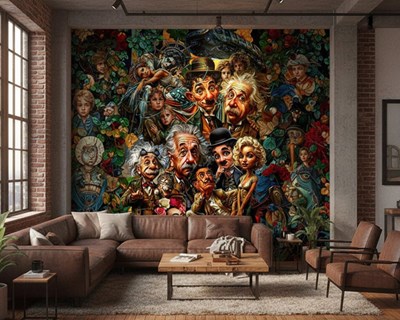 Behang met personages uit oude films