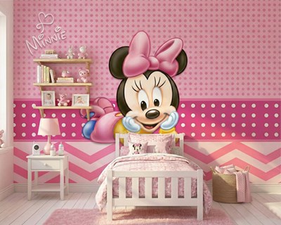 Minnie Mouse-behang voor meisjeskamers