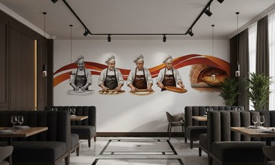 Behang met een pide-thema 