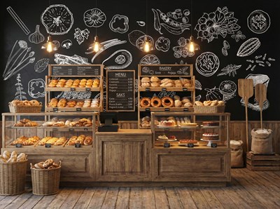 Achtergrond met afbeeldingen van voedsel 