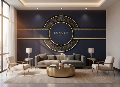 Modern luxe behang met cirkelmotief