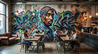 Graffitikunst Rapper-illustratie Achtergrond