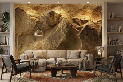 3D-behang met rotstextuur