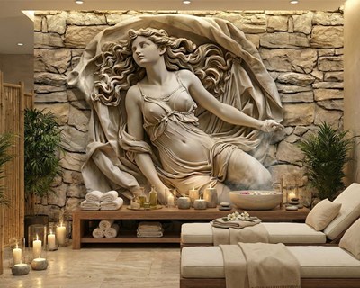 3D-behang met afbeelding van een vrouwelijk beeld