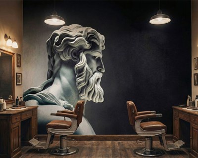 Beeld van de Griekse god Zeus als achtergrond