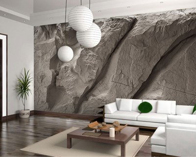 3D-behang met natuursteenlook