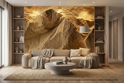 3D-behang met rotstextuur