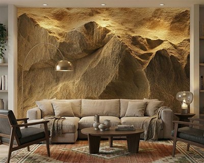 3D-behang met rotstextuur