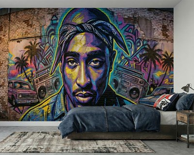 Tupac Shakur-straatgraffitibehang
