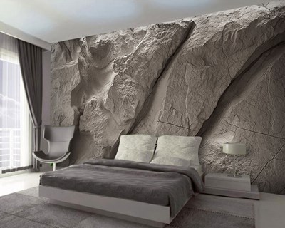 3D-behang met natuursteenlook